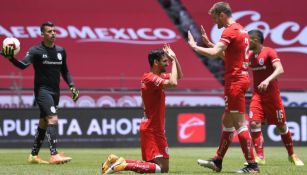 Jugadores del Toluca en celebración