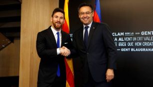 Lionel Messi junto a Bartomeu