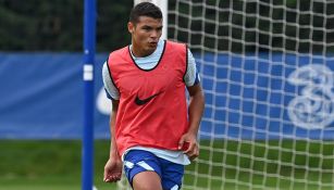 Thiago Silva durante un entrenamiento con el Chelsea 