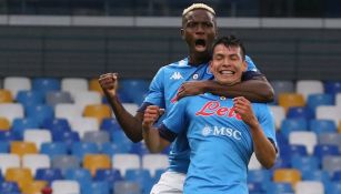 Hirving Lozano celebrando gol ante Genoa