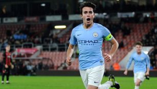 Eric García festeja un gol con el Manchester City 