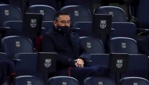 Josep María Bartomeu durante un partido del Barcelona