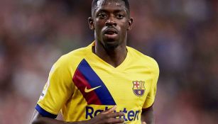 Dembélé en un partido con el Barcelona