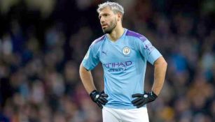 Sergio Agüero durante un partido con el Manchester City