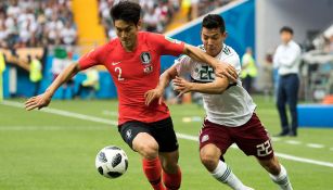 Chucky Lozano en el duelo ante Corea del Sur en Rusia 2018 