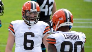 Mayfield y Landry celebran TD vs Bengals