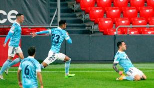 Jugadores del Celta de Vigo festejando un gol