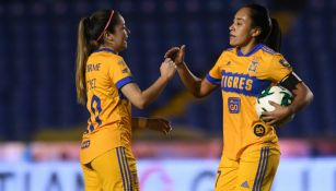 Tigres en festejo de gol