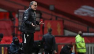 Bielsa en el partido contra el Manchester United