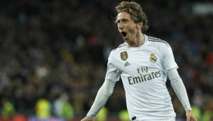 Luka Modric en festejo de gol