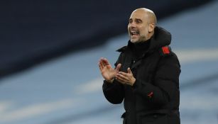 Guardiola, durante un juego del Manchester City