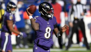 Lamar Jackson en un partido de los Ravens