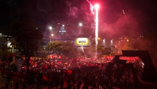 Afición de América de Cali festeja el Título de su equipo