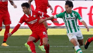 Diego Lainez durante el duelo ante el Sevilla 