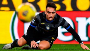 Lautaro Martínez en el partido entre el Inter de Milán y Sampdoria