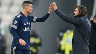 Cristiano Ronaldo y Pirlo en festejo con la Juventus