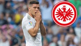 Luka Jovic durante un duelo con el Real Madrid 