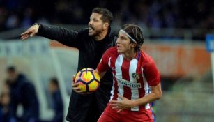 Filipe Luis y Simeone con Atlético de Madrid