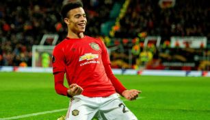 Mason Greenwood celebra un gol con el Manchester United 