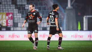 Omar Govea durante un partido con Zulte Waregem