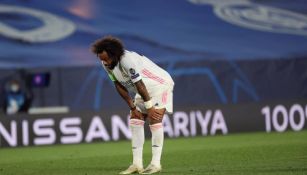 Marcelo durante un partido con el Real Madrid