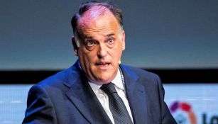 Javier Tebas, presidente de LaLiga, durante una presentación