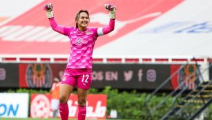 Blanca Félix en un partido con las Chivas