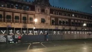 Vallas pintadas frente a Palacio Nacional