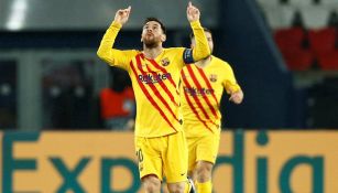 Lionel Messi celebrando un gol con Barcelona