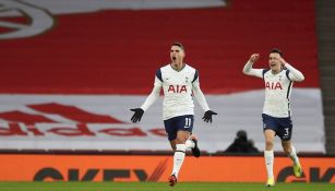 Erik Lamela celebrando su golazo de rabona