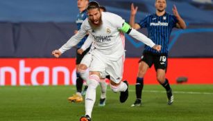 Sergio Ramos en festejo ante Atalanta