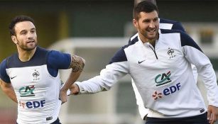 Gignac junto a Valbuena en la Selección de Francia