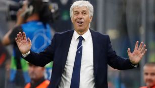 Gian Piero Gasperini, contento tras un gol de su equipo