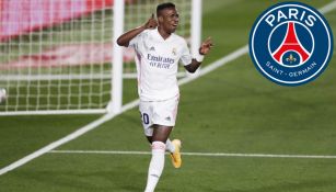 Vinícius en un partido con el Real Madrid