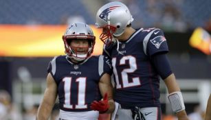 Tom Brady y Julian Edelman juntos en un partido de los Patriots