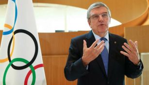 Thomas Bach durante un evento en Suiza