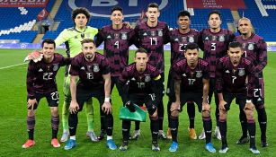 Jugadores de la Selección Mexicana previo a un partido amistoso