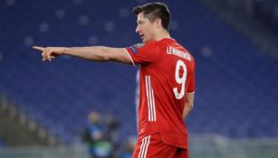 Robert Lewandowski en un partido de Champions League con el Bayern Munich 