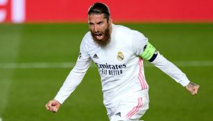 Sergio Ramos celebra un gol con el Real Madrid 