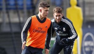 Cristo González durante un entrenamiento con el Real Madrid