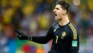 Thibaut Courtois durante el duelo con Bélgica