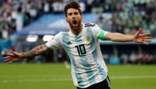 Lionel Messi en un partido con Argentina