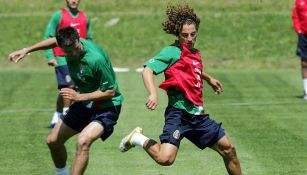 Andrés Guardado en un entrenamiento con el Tri previo a Alemania 2006