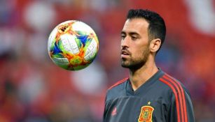 Busquets previo a un partido con España