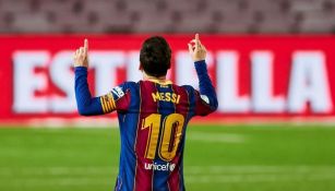 Lionel Messi durante un partido con Barcelona