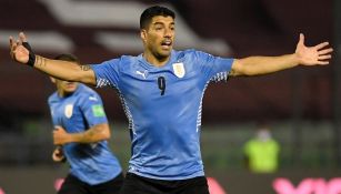 Luis Suárez durante un partido con Uruguay