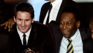 Pelé y Messi en presentación