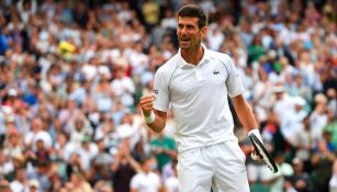 Djokovic celebra en un partido