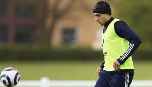 Raúl Jiménez durante un entrenamiento con Wolves