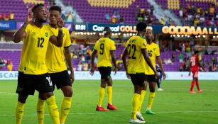 Jugadores de Jamaica en festejo de gol